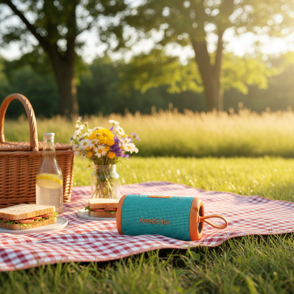 Mini Bluetooth speaker outdoors lifestyle
