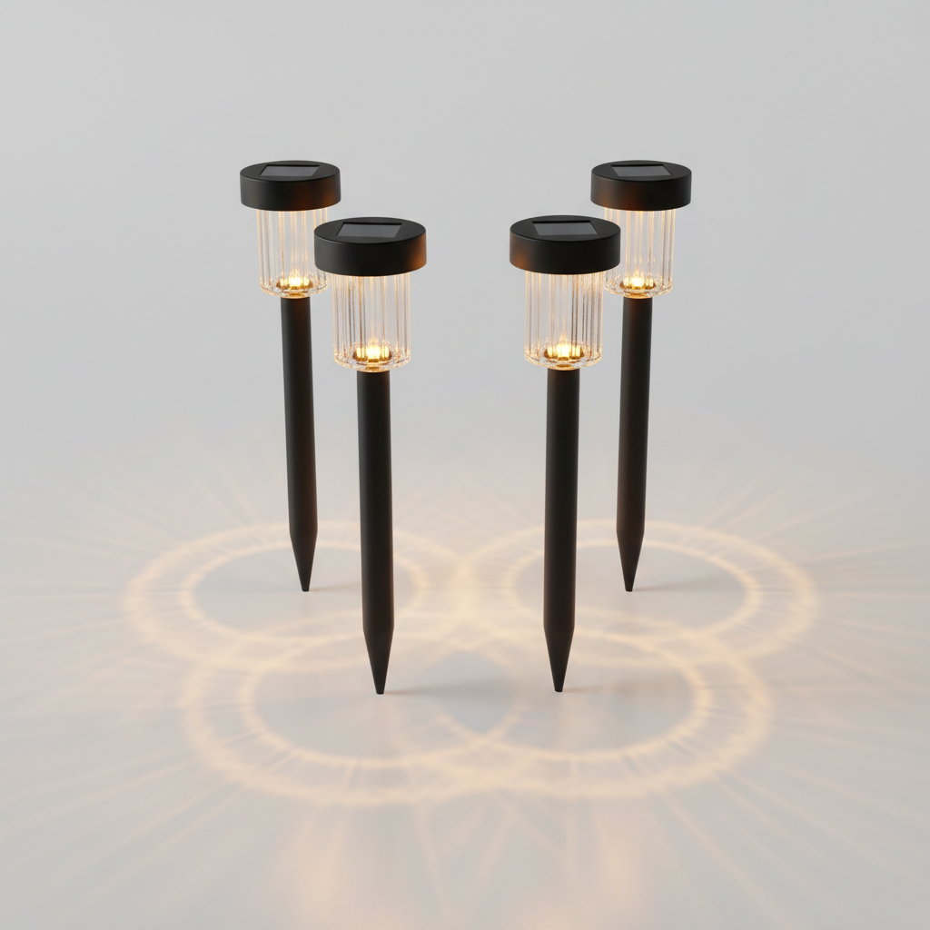 Solar Garden Path Lights – Set of 4