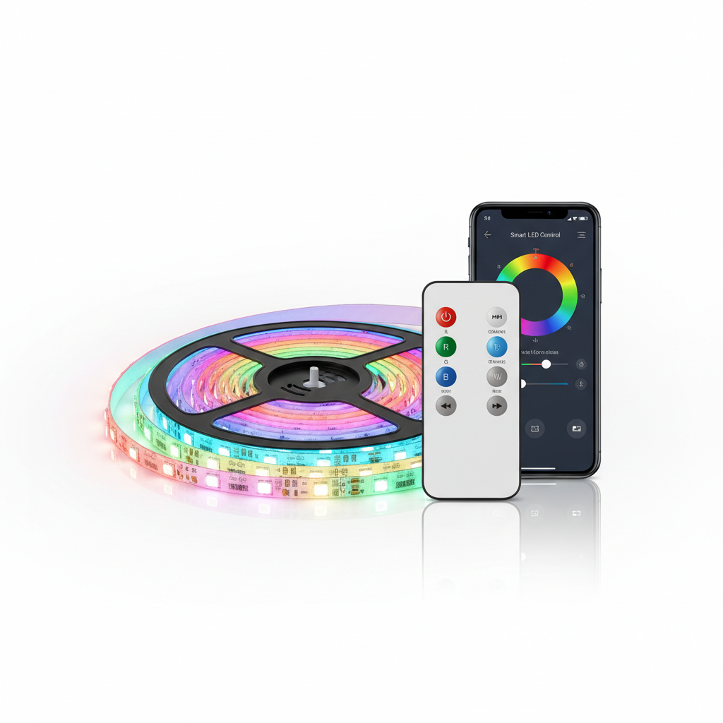 Smart RGB LED Strip Lights 5m – studio shot