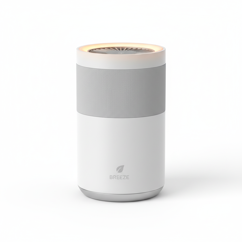Mini Desktop Air Purifier – USB Powered with Night Light