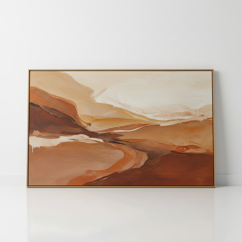 Oversized Artisan Canvas Wall Art – Abstract Earthy Tones